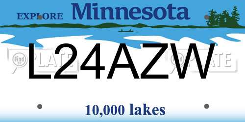 L24AZW Minnesota License Plate