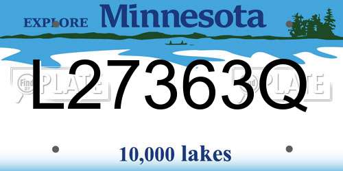 L27363Q Minnesota License Plate