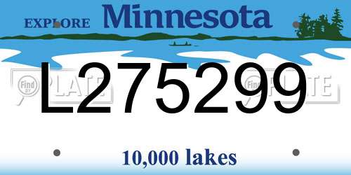 L275299 Minnesota License Plate