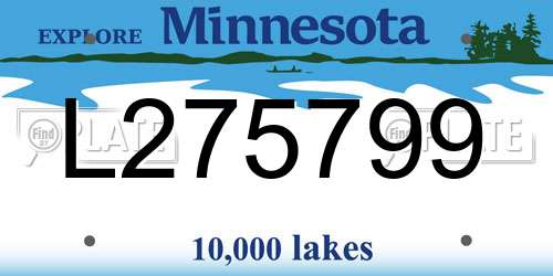L275799 Minnesota License Plate