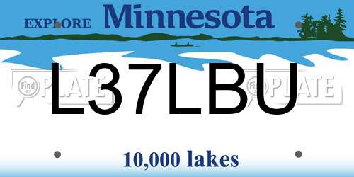 L37LBU Minnesota License Plate