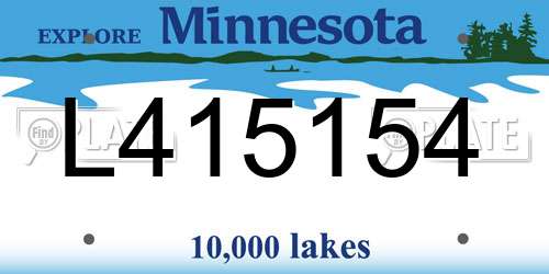 L415154 Minnesota License Plate