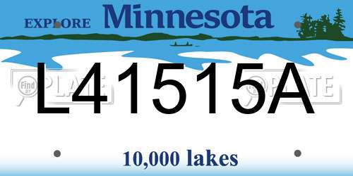 L41515A Minnesota License Plate