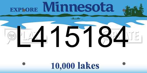 L415184 Minnesota License Plate