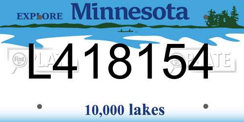 L418154 Minnesota License Plate