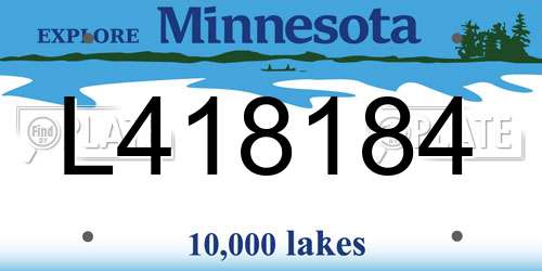 L418184 Minnesota License Plate