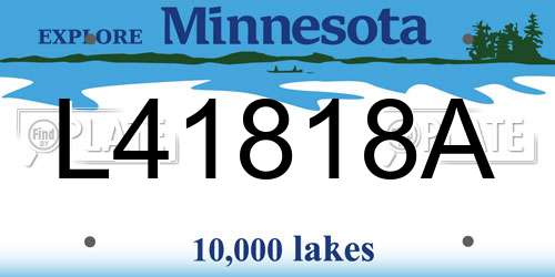 L41818A Minnesota License Plate