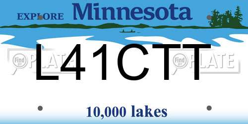 L41CTT Minnesota License Plate