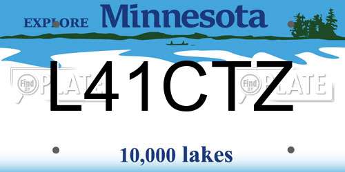 L41CTZ Minnesota License Plate