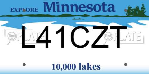 L41CZT Minnesota License Plate