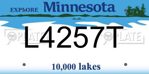 L4257T Minnesota License Plate