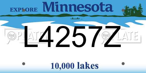 L4257Z Minnesota License Plate