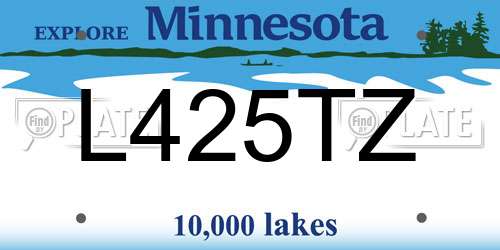 L425TZ Minnesota License Plate