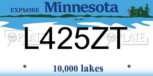L425ZT Minnesota License Plate