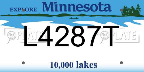 L4287T Minnesota License Plate