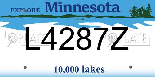 L4287Z Minnesota License Plate