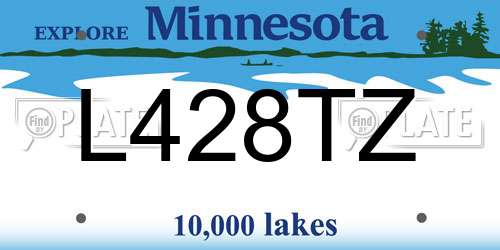 L428TZ Minnesota License Plate