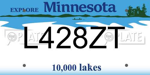 L428ZT Minnesota License Plate