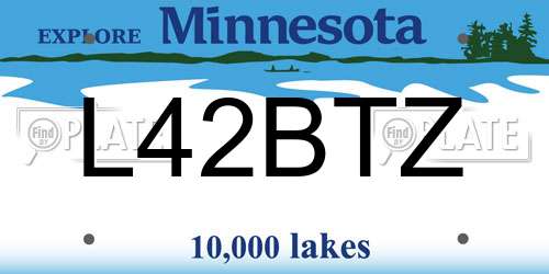 L42BTZ Minnesota License Plate