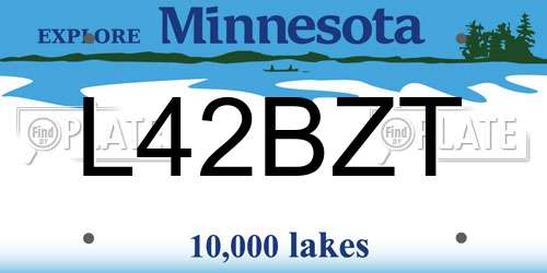 L42BZT Minnesota License Plate