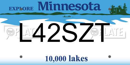 L42SZT Minnesota License Plate