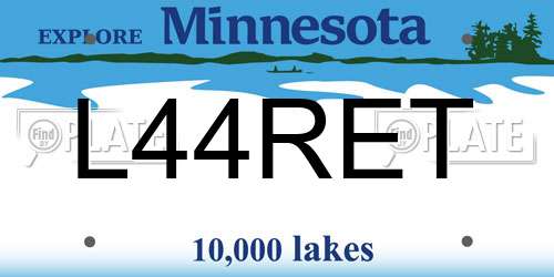 L44RET Minnesota License Plate