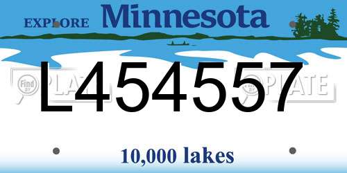 L454557 Minnesota License Plate