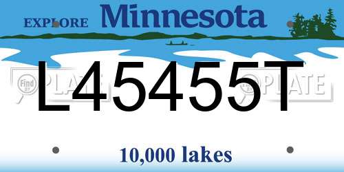 L45455T Minnesota License Plate