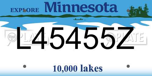 L45455Z Minnesota License Plate