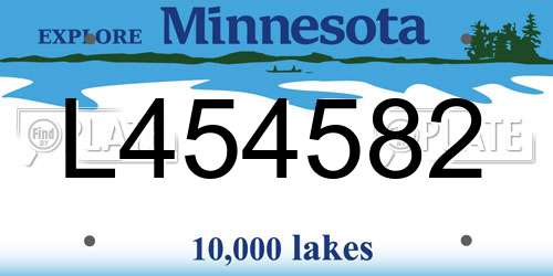 L454582 Minnesota License Plate