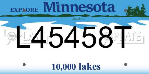 L45458T Minnesota License Plate