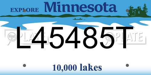 L45485T Minnesota License Plate
