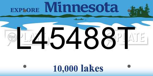 L45488T Minnesota License Plate