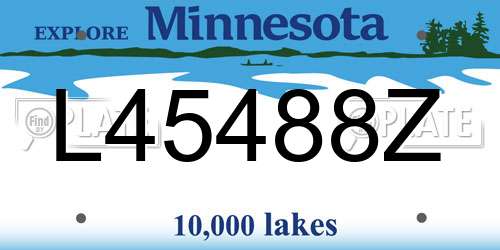 L45488Z Minnesota License Plate