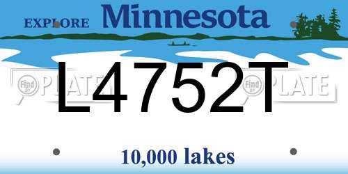 L4752T Minnesota License Plate