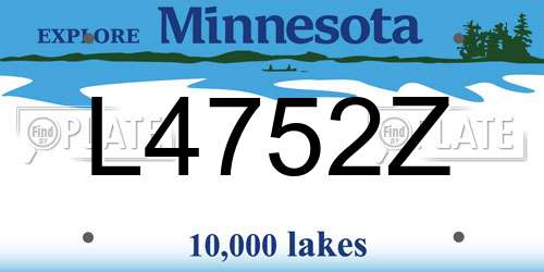 L4752Z Minnesota License Plate