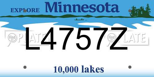 L4757Z Minnesota License Plate