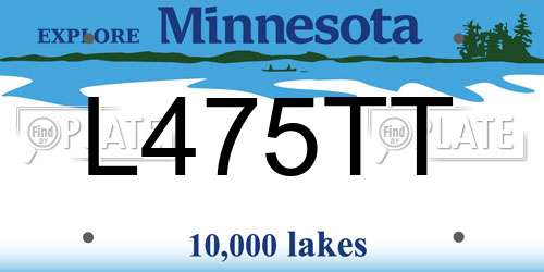 L475TT Minnesota License Plate