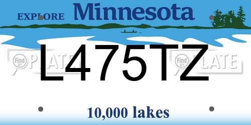 L475TZ Minnesota License Plate