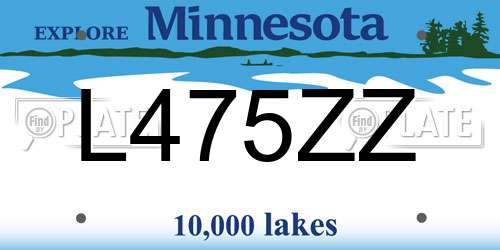L475ZZ Minnesota License Plate