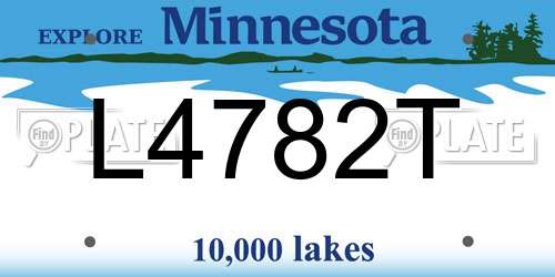 L4782T Minnesota License Plate