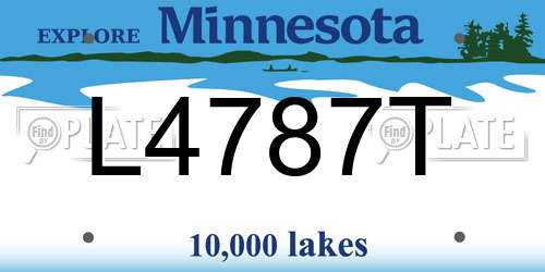 L4787T Minnesota License Plate