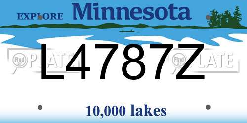 L4787Z Minnesota License Plate
