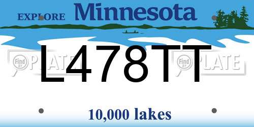 L478TT Minnesota License Plate