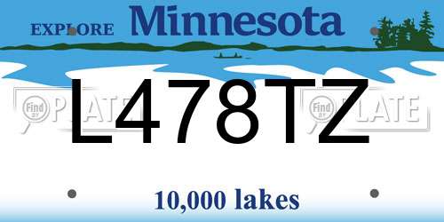 L478TZ Minnesota License Plate