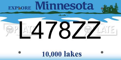 L478ZZ Minnesota License Plate