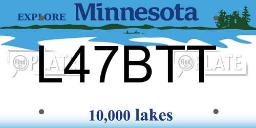 L47BTT Minnesota License Plate