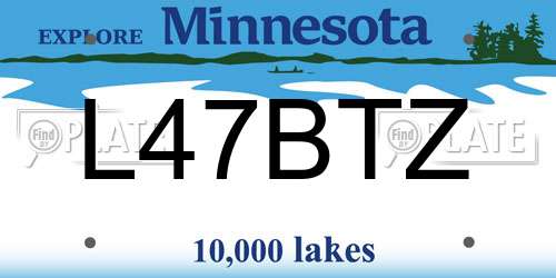 L47BTZ Minnesota License Plate