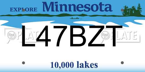 L47BZT Minnesota License Plate