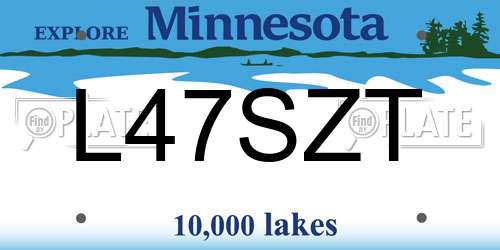 L47SZT Minnesota License Plate
